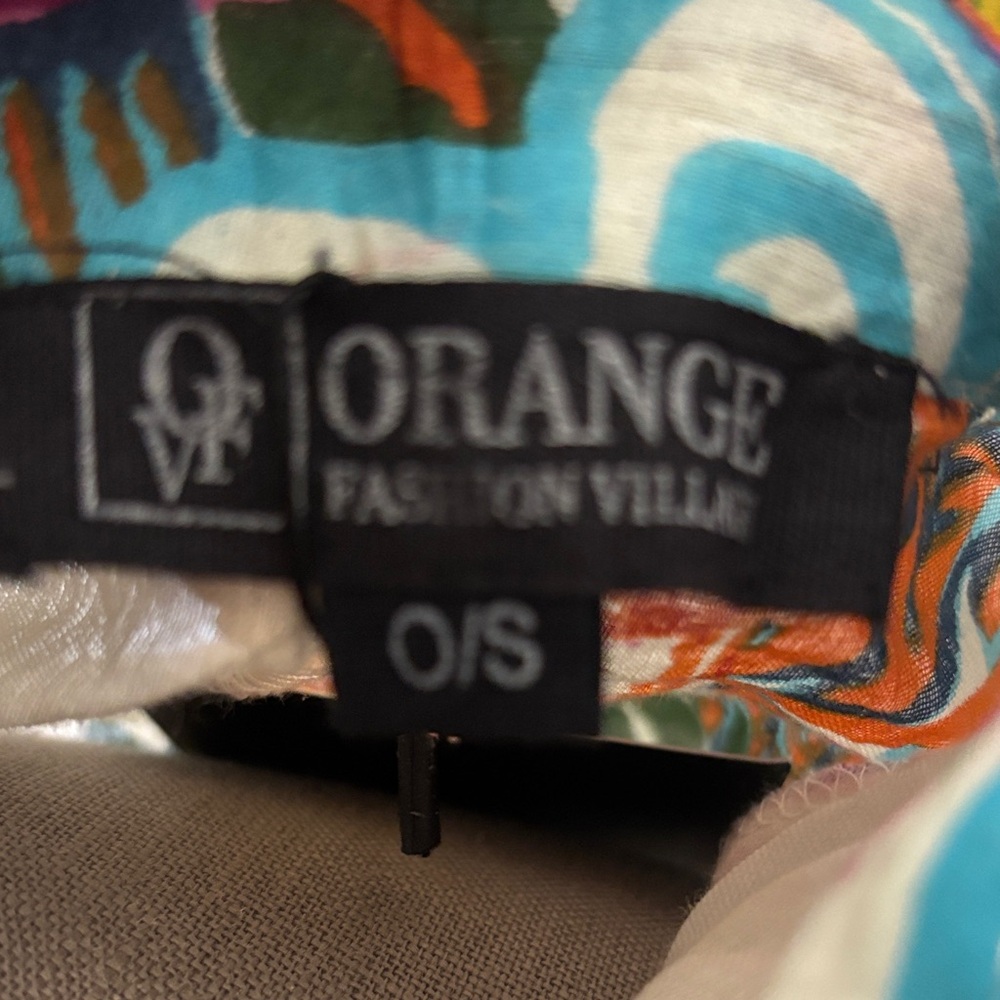 Orange Fashion Village Floral Tunic - White with Blue Green, Orange & Pink NWT - Picture 8 of 12